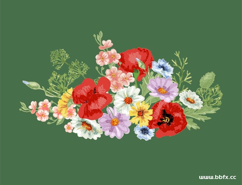 漂亮图片素材免抠透明，水彩花图片合集76张