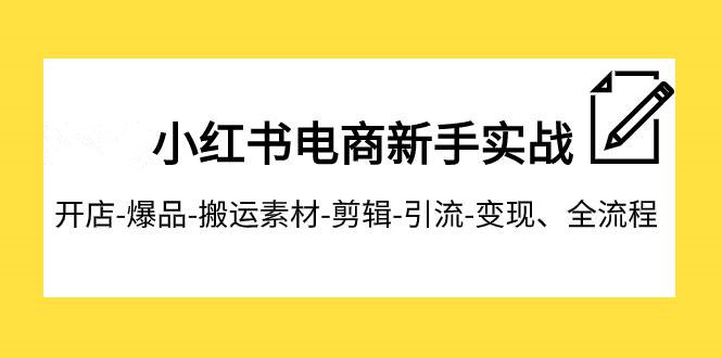 从开店到引流变现全流程，小红书电商新手实战课程