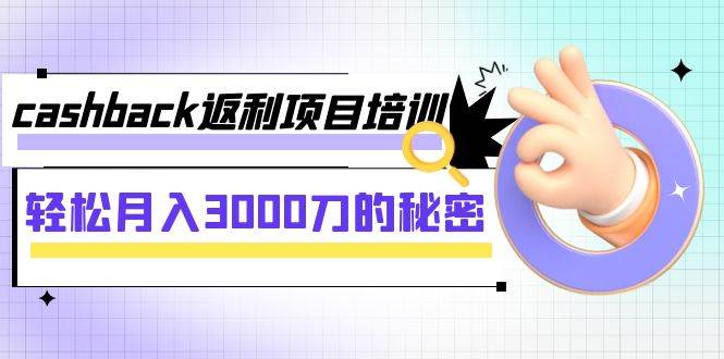 轻松月入3000刀的秘密，cashback返利项目课程